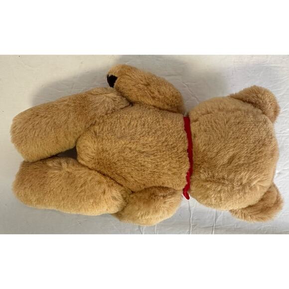 Vintage “Gwentoy” Like Stuffed Poseable Teddy Bear With Red Bow 10” Plush - Picture 3 of 3
